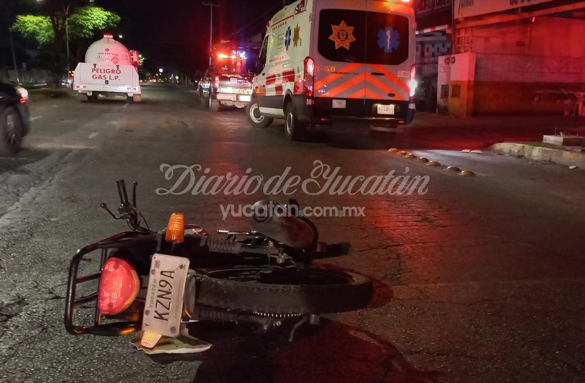 Motociclista lesionado en un accidente en la Av Canek de Mérida