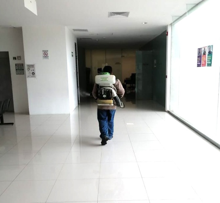 Desinfección en edificios del PJE de Yucatán
