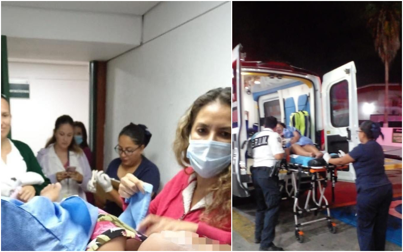 Lady provides delivery in a Cancun gasoline station lavatory;  IMSS rejected it