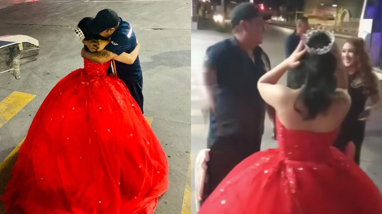 Quinceañera surprises her dad at work;  he couldn’t go to the party