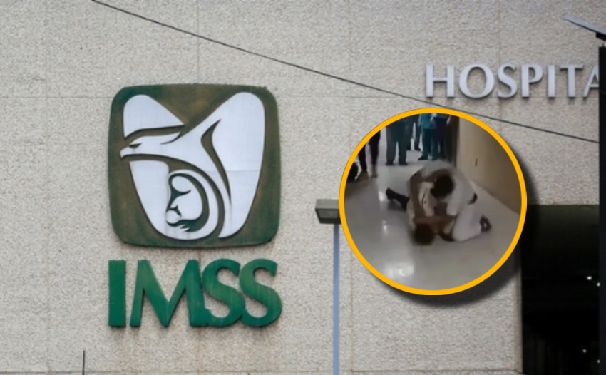 Nurse hits security guard at IMSS in Puebla (VIDEO)